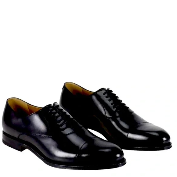 GUCCI Smooth Spirit Oxford Classic Men’s Black Tie Shoes Size 13.5 NIB Gucci Leather Wingtip Oxfords - Lucky Vintage main image 4